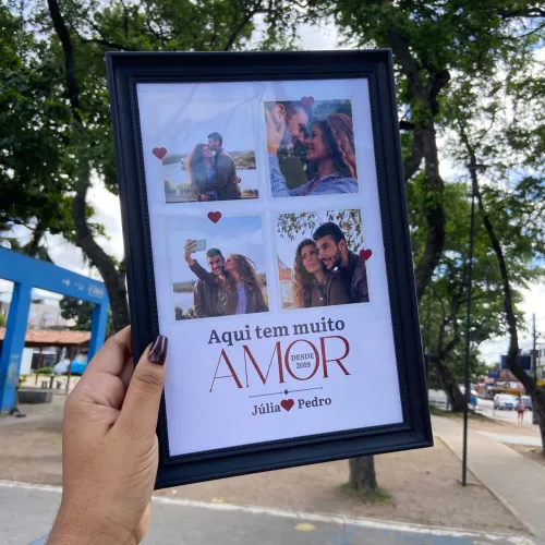 Quadro personalizado presente dia dos namorados 4 fotos