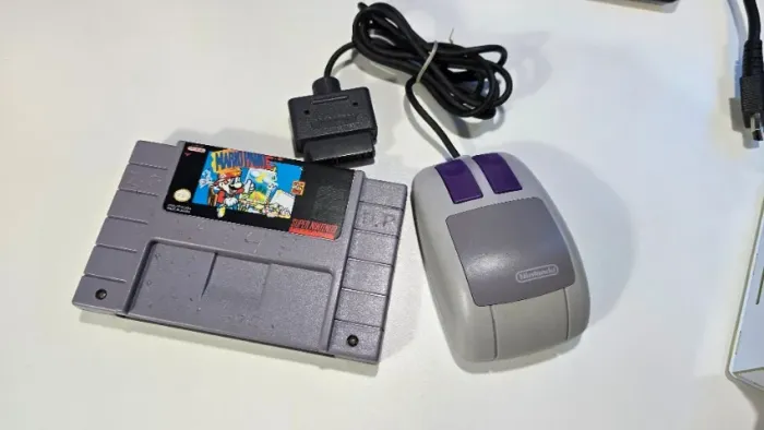 Jogo Mario Paint + Mouse de Super Nintendo SNES - original Nintendo e Playtronic