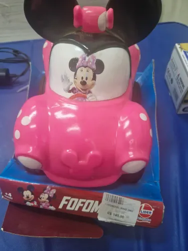 Carro Minnie tofo emborrachado rosa