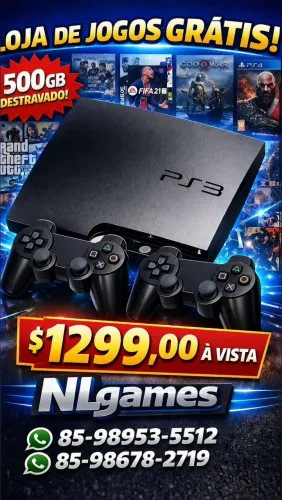 Ps3 destravado 500GB loja de jogos 