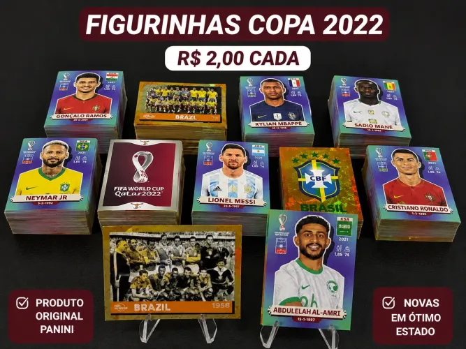Figurinhas Copa 2022 Qatar Avulso (Manda a lista)