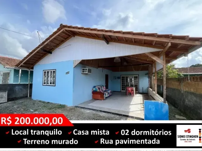 Casa a venda em Barra do Sul, apenas 200 mil, ótimo preço!