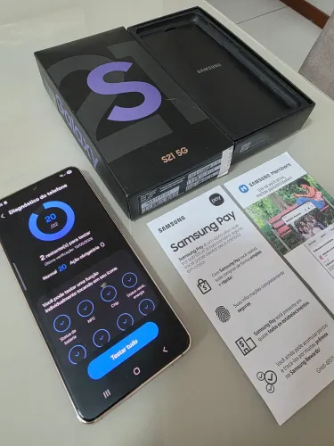 Celular Samsung S21 128GB Violeta - seminovo sem nenhuma marca de uso, impecável