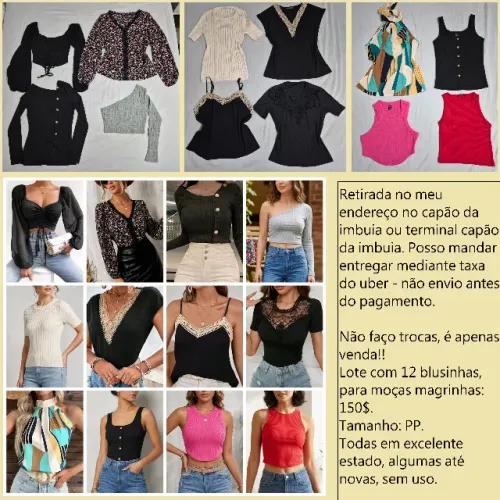 Lote com 12 blusinhas PP por 150$, excelente estado