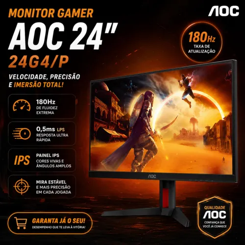? Monitor Gamer AOC 24G4/P 24? - 180Hz | 0,5ms | IPS