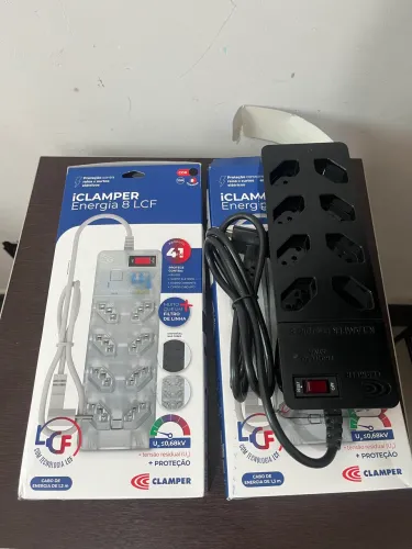 Filtro de Linha Clamper iClamper Energia 8 Lacrado 8 Tomadas DPS