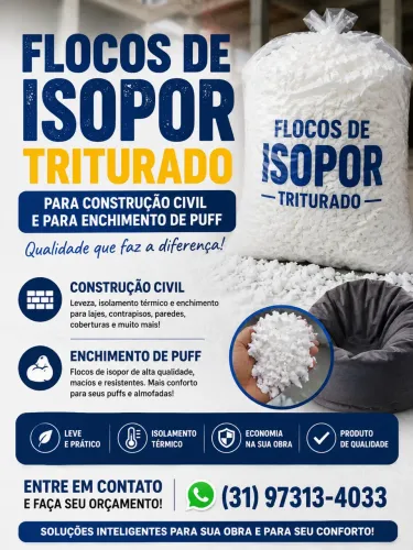 Flocos de isopor triturado