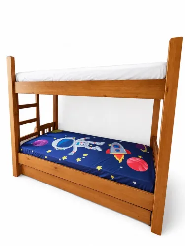 Beliche colonial com cama auxiliar mais colchão 