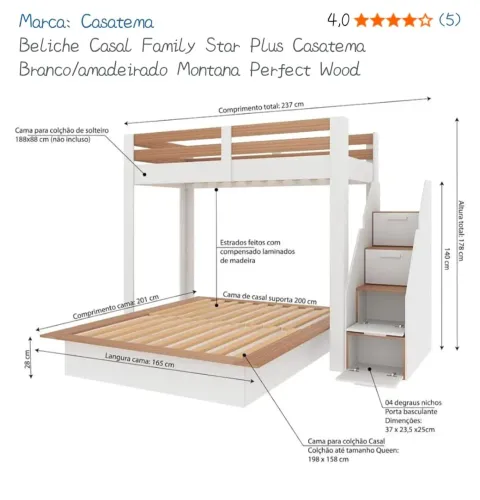 Base cama de casal novo