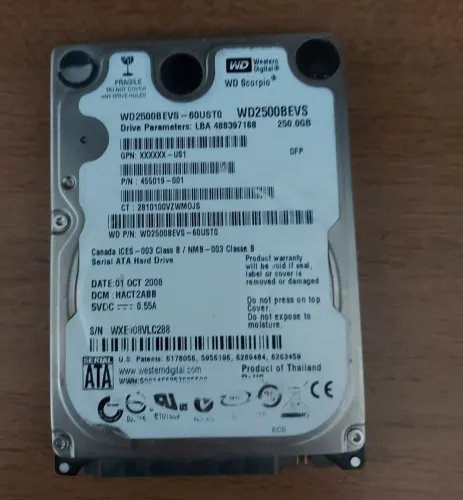 Hd ssd western digital 250gb