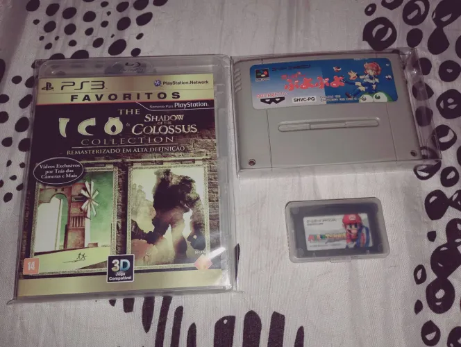 Lote 2 Jogos Originais p/ Super Famicom e Game Boy Advance: Mario Tennis e Puyo Puyo