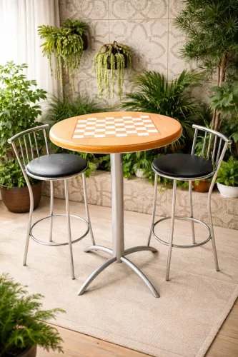 Mesa bistrô jogo de xadrez (Não acompanha banquetas)