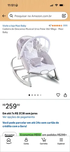 Cadeirinha para bebê 
