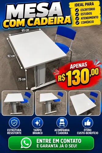 MESA COM CADEIRA POR APENAS R$ 130,00!