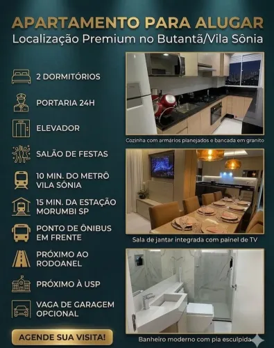 APARTAMENTO PARA ALUGAR - BUTANTÃ / VILA SÔNIA