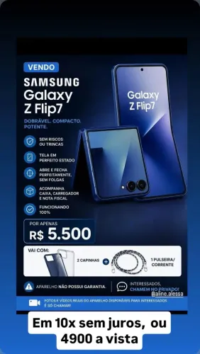 ? Samsung Galaxy Z Flip7 512 GB - Impecável!Aparelho em excelente estado, funcionando 100