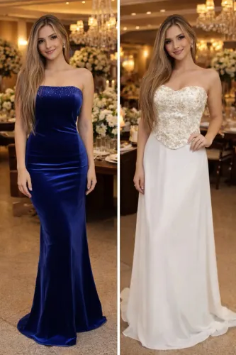 Conjunto de festa/vestido de veludo para festas e eventos 
