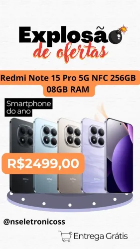 RedmiNote 15 Pro 5G 8/256gb Global Novo Lacrado Garantia 