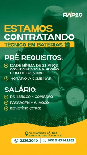 Motoqueiro Socorrista Bateria