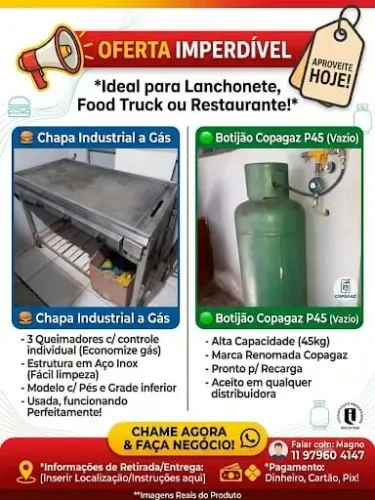 Kit chapa para lanches 