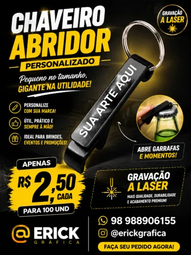 chaveiros, canetas personalizado 100und