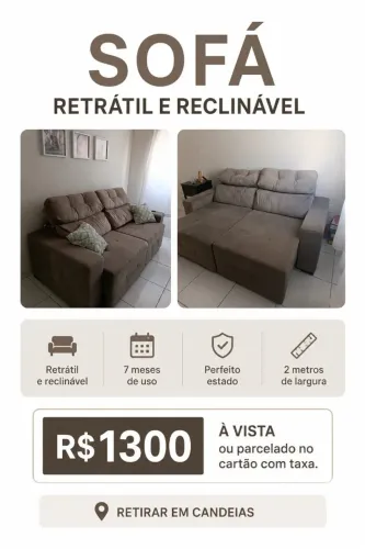 Sofá Retrátil e Reclinável