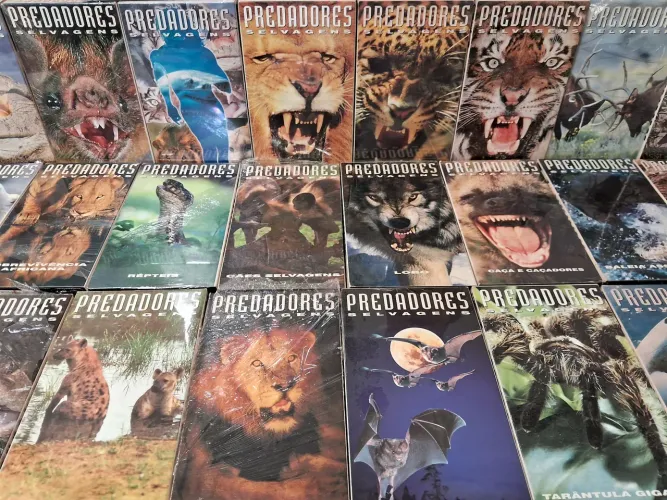 Coleção fitas Vhs PREDADORES SELVAGEM 26 un