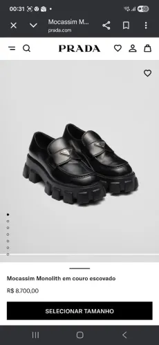 ? Sapato Prada Mocassim Monolith em Couro Escovado - Alto Padrão ?