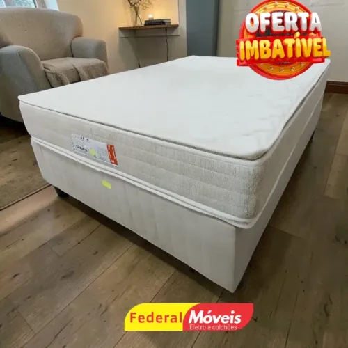 Cama de casal box casal 1,38cm Colchão e Base - Últimas Unidades!