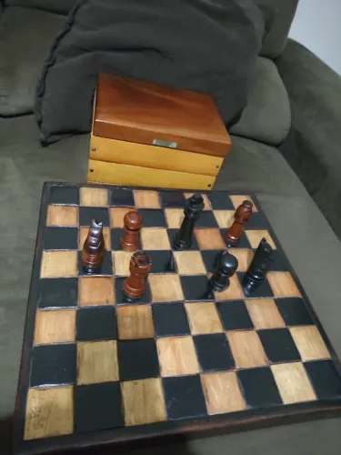 Jogo de Xadrez Profissional Elite, madeira envernizado 