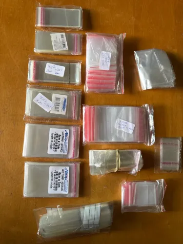 Kit Sacos Plástico diversos adesivado Transparente d