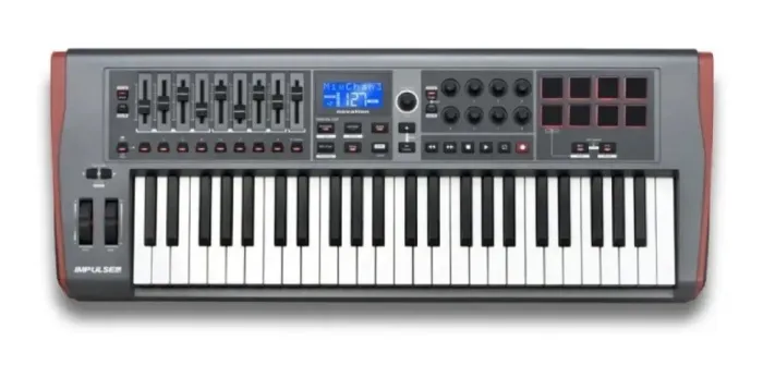 Teclado Controlador Novation Impulse 49 teclas USB Midi com 8pads