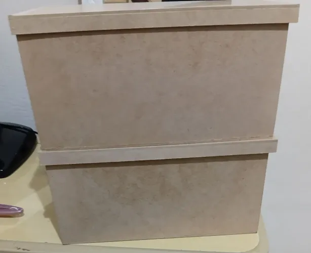 2 Caixas Organizadoras em mdf 30x20x15 com tampa