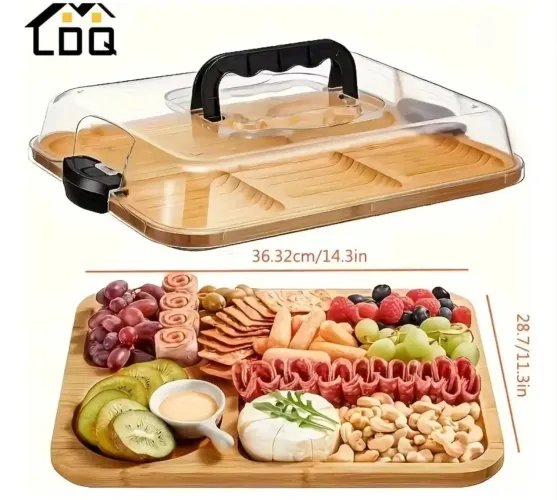 Bandeja Para Frios Com Tampa Transparente De Acrílico