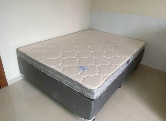 Cama box conjunto d33 casal 100% espuma