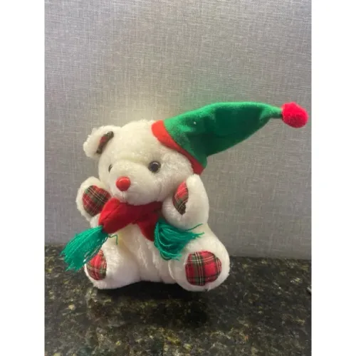 Mini pelúcia urso enfeite de Natal.