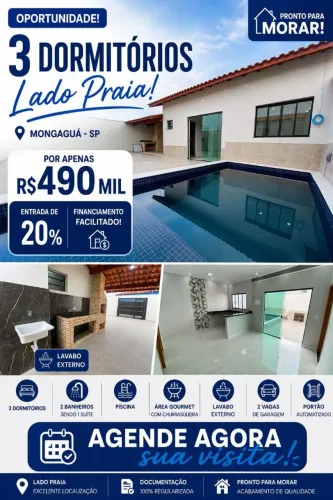 SEU NOVO REFÚGIO BEIRA-MAR EM MONGAGUÁ - O MÉRITO QUE VOCÊ E SUA FAMÍLIA MERECEM!