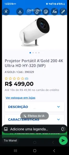 Projetor a GOLD PGT. HY300