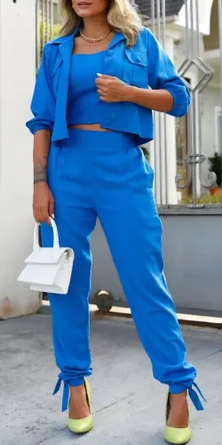 Conjunto Alfaiataria Azul - Rosa Prosa