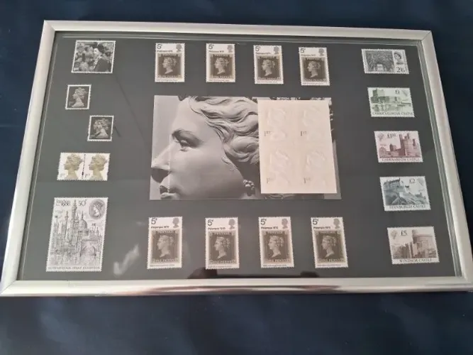 Quadro vidro duplo selos da Inglaterra