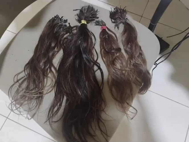 Cabelo Humano Natural Misto Confeccionado Pronto Para Uso 30 e 50cm 100g