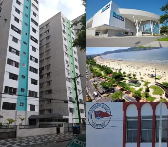 Kitnet temporada Santos, praia ,Reveillon, feriados prox praia Blue med pode visitar antes