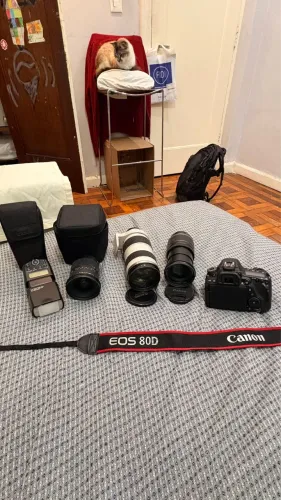 KIT CANON PROFISSIONAL COMPLETO - 1x Canon 80D + Lentes Profissionais - EXCELENTE ESTADO