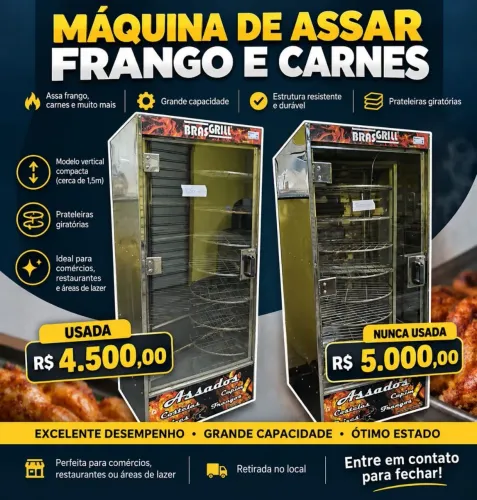 Máquina de assar frangos e carnes