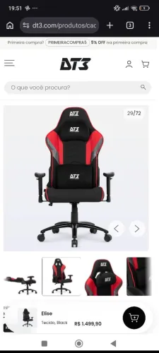Cadeira Gamer DT3 Elise em Tecido