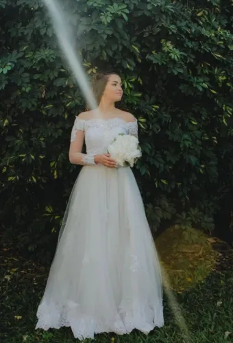 Vestido de noiva + véu princesa