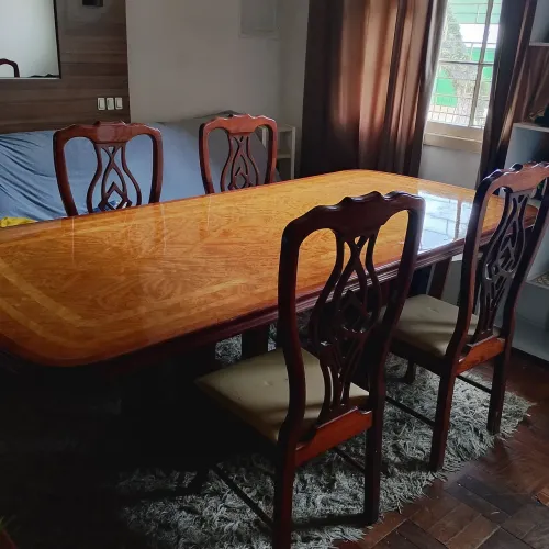Mesa Jantar 4 cadeiras Madeira Nobre