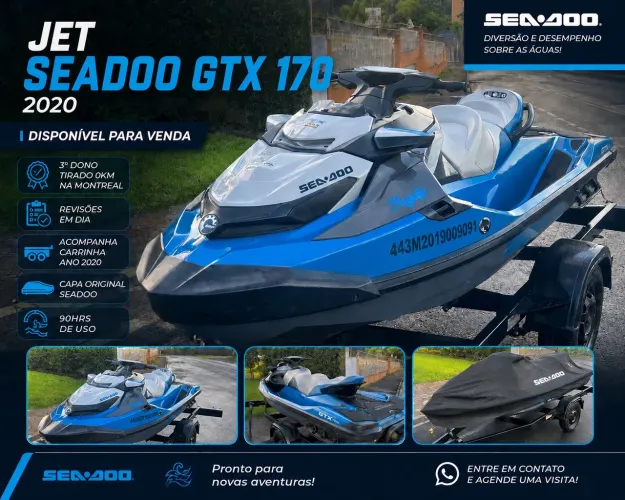 Jet Seadoo GTX 170 2020 3 lugares com Carretinha
