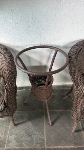 Mesa com cadeiras para areia externa 