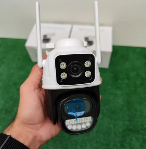 Câmera de Segurança Wi-Fi ao ar  livre externa dupla lentes